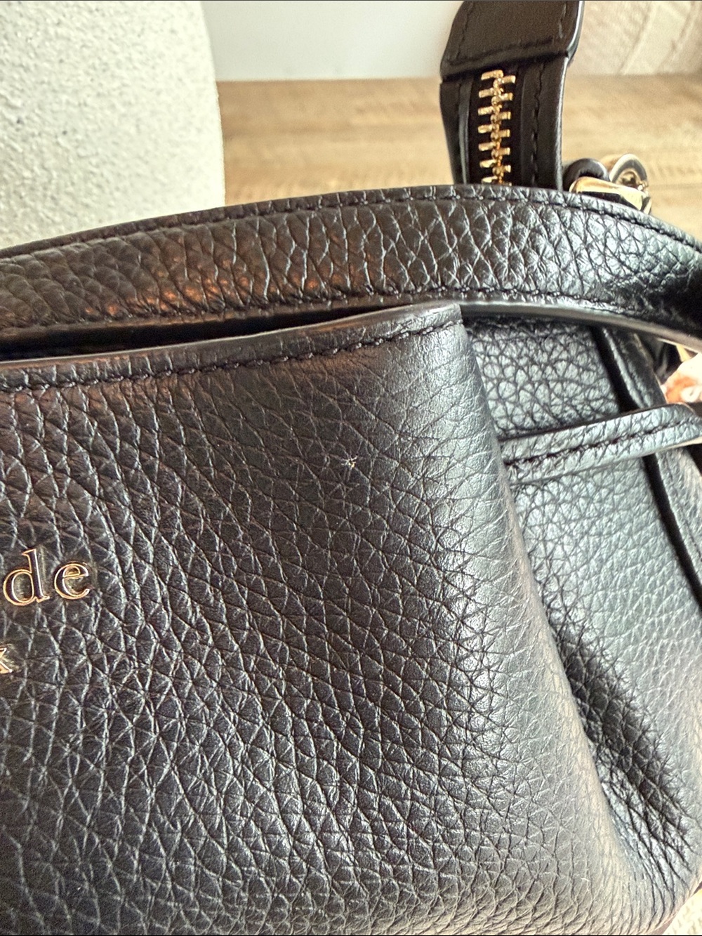 kate spade Black Pebbled Leather Crossbody Bag with Gold Hardware - Picture 10 of 11